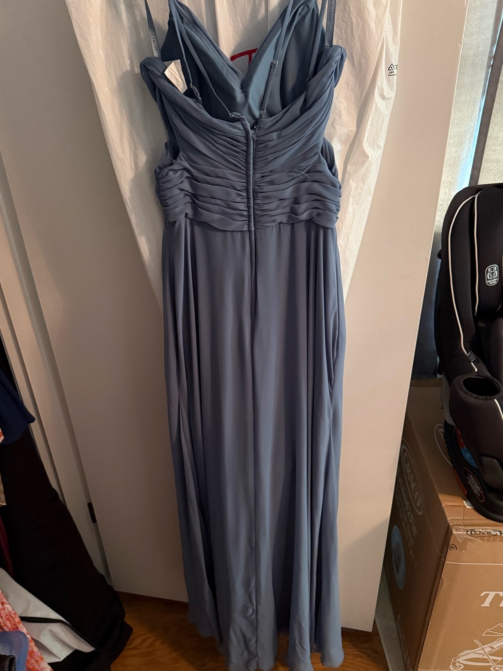 MoriLee Dusty Blue Maxi Dress - Picture 2 of 4